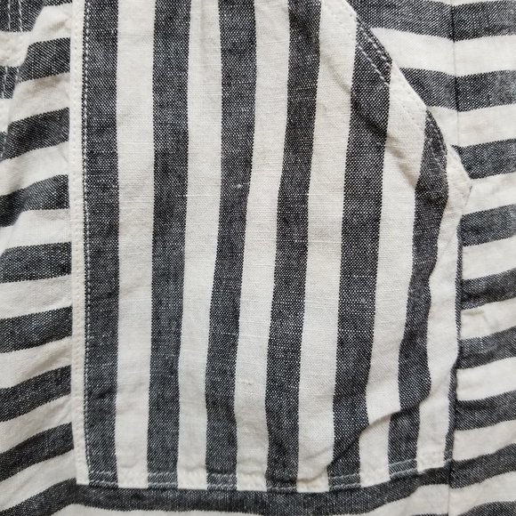 Broadway & Broome skirt 2 Striped Linen pencil railroad stripes pockets mini - Picture 8 of 15